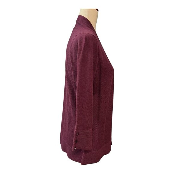Evolution by Cyrus Women Cardigan~Size S~Burgundy Soft Open Front~NWT L13 22 - Picture 5 of 11